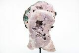 Sparkly, Pink Amethyst Section With Metal Stand - Brazil #216855-1